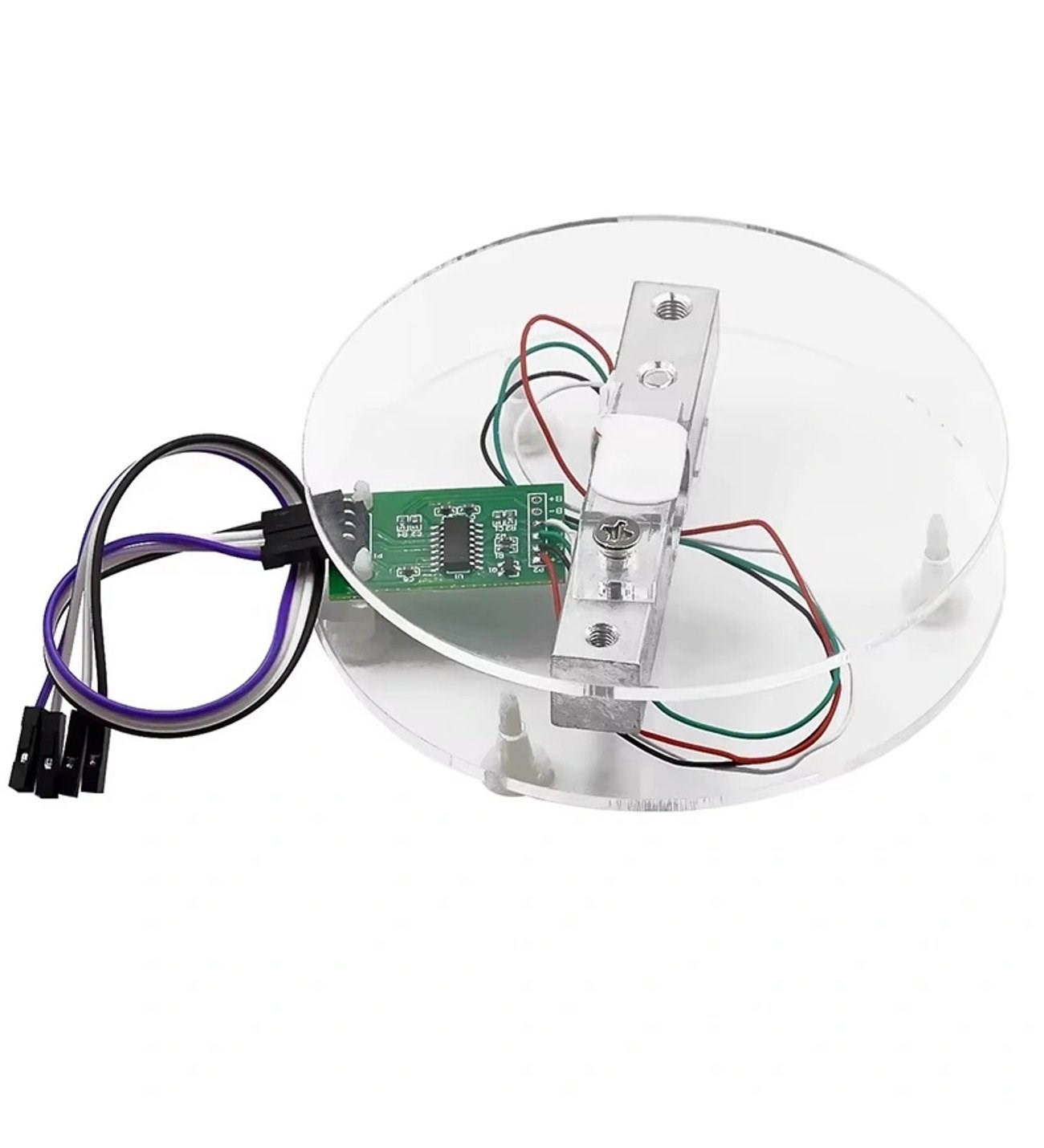10 Kg Yük Hücresi ve HX711 Ağırlık Sensörü Modülü Seti - Arduino Uyumlu Şeffaf Akrilik Tartı Kiti