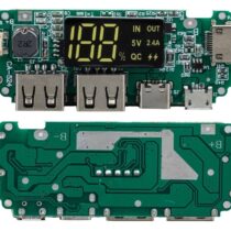 Dijital Ekranlı Çift USB 5V 2.4A Type-C ve MicroUSB Powerbank Modülü