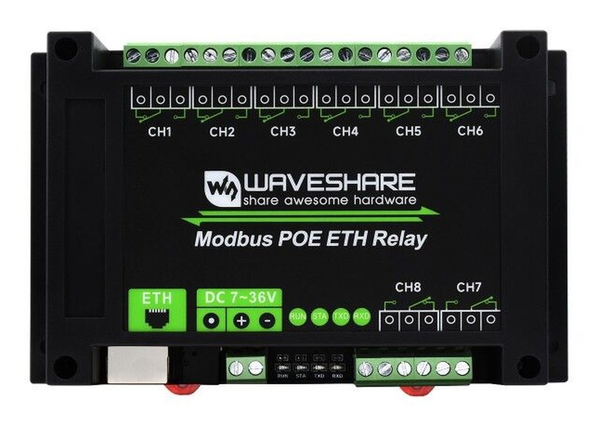 8 Kanallı Ethernet Röle Modülü Modbus RTU TCP PoE Port