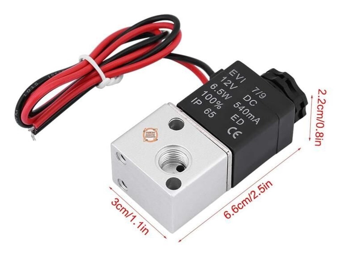 12V DC 2 Konumlu 3 Yönlü 1/8 İnç Pnömatik Solenoid Valf - Görsel 2