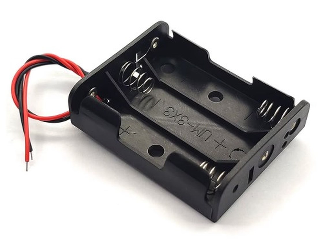 1 Adet 3'lü AAA Pil Yatağı 4.5V Çıkışlı Açık Kasa Kablolu Yuva