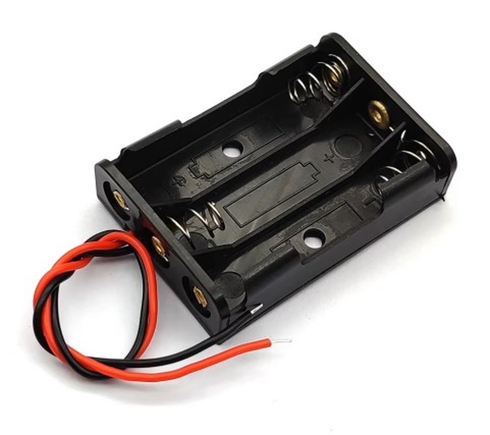 2 Adet 3'lü AAA Pil Yatağı 4.5V Çıkışlı Açık Kasa Kablolu Yuva - Görsel 7