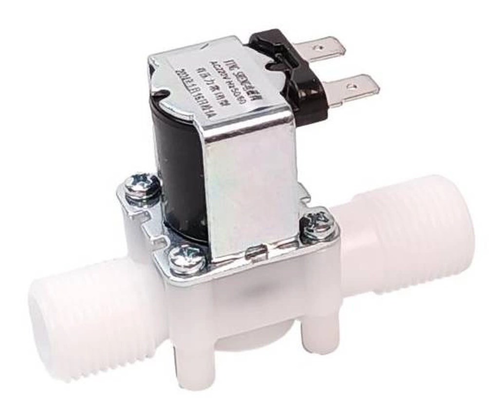 220V 1/2 İnç Plastik Gövdeli Su Solenoid Valf Normalde Kapalı
