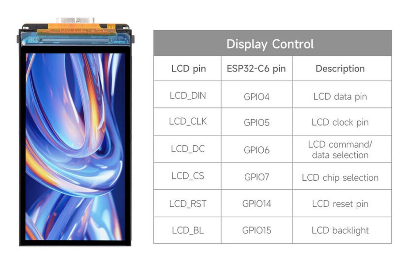 ESP32-C6 1.9 İnç LCD Ekranlı Geliştirme Kartı - Görsel 7