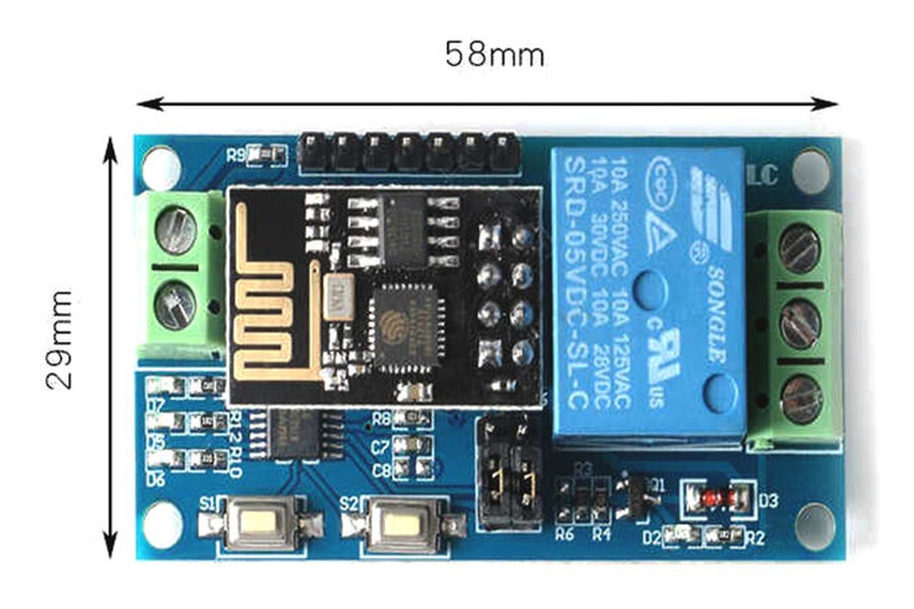 ESP8266 1 Kanal 5V ESP-01 WiFi Röle Modülü Akıllı Ev IoT Kartı - Görsel 2