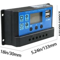 30A Güneş Paneli Şarj Kontrol Cihazı 12V 24V Otomatik Regülatörü LCD Ekranlı Çift USB